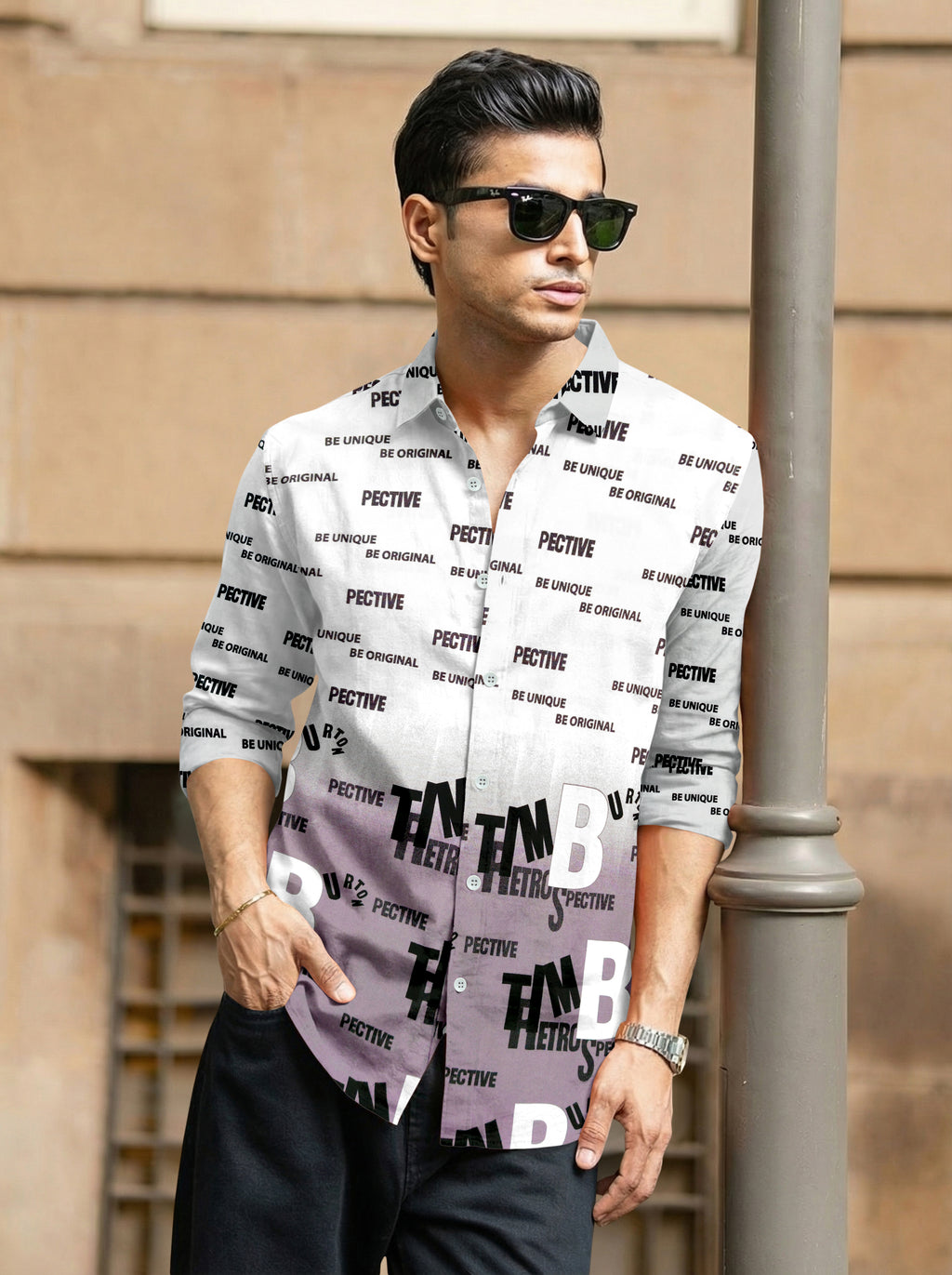 VDLooks Men’s Regular Fit Cotton Blend Full Sleeve Graphic Shirt