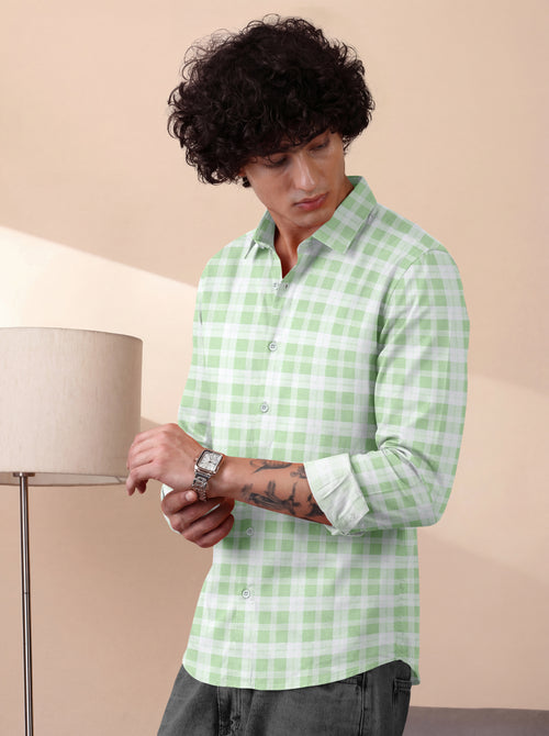 VDLooks Men Gingham Checked Regular Fit Casual Shirt