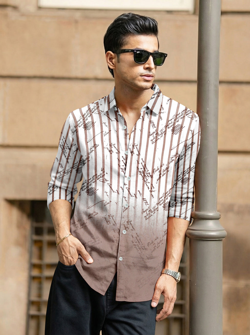 VDLooks Men’s Regular Fit Premium Cotton Shirt – Modern Printed Style for Everyday Wear