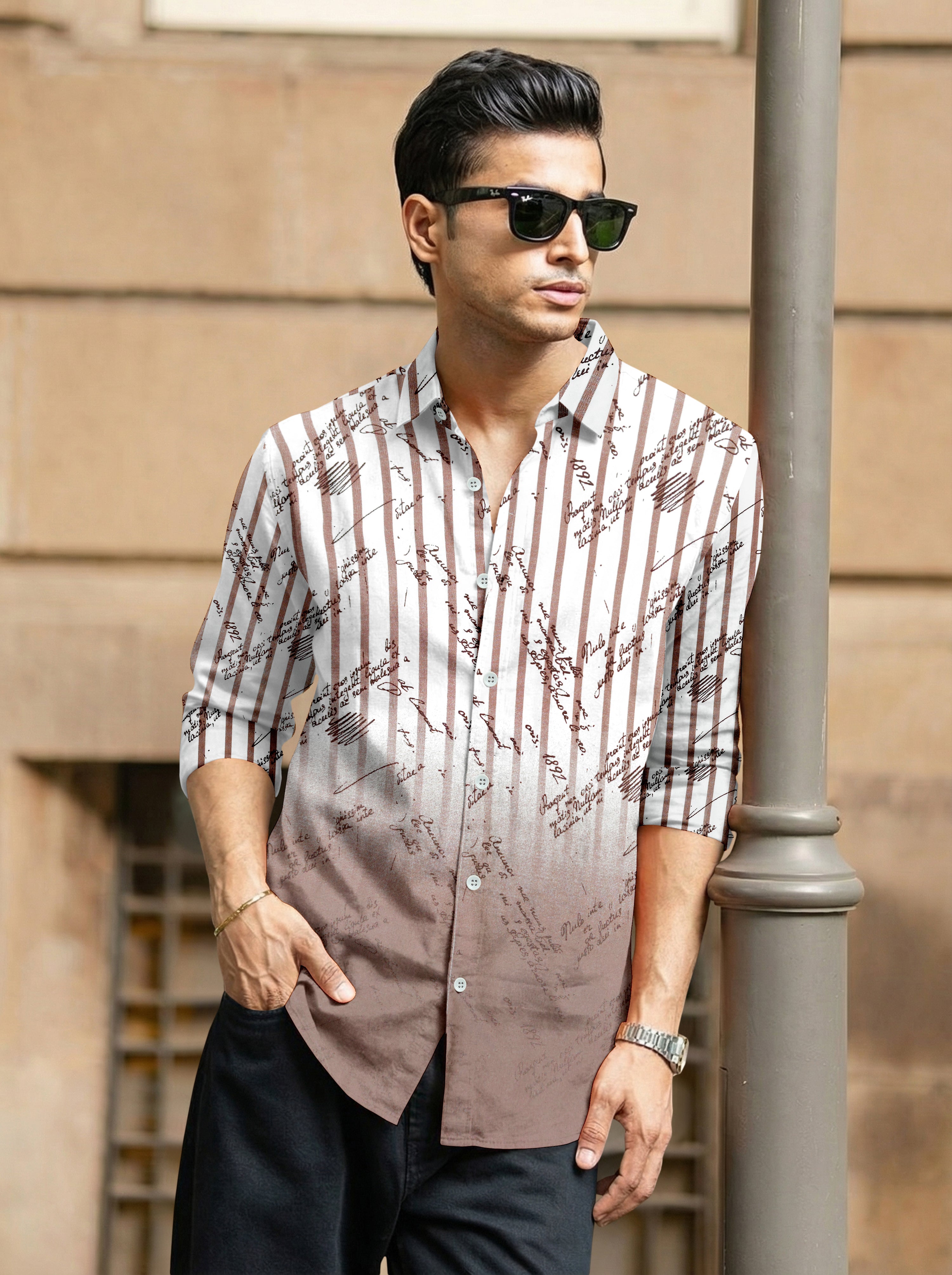 VDLooks Men’s Regular Fit Premium Cotton Shirt – Modern Printed Style for Everyday Wear