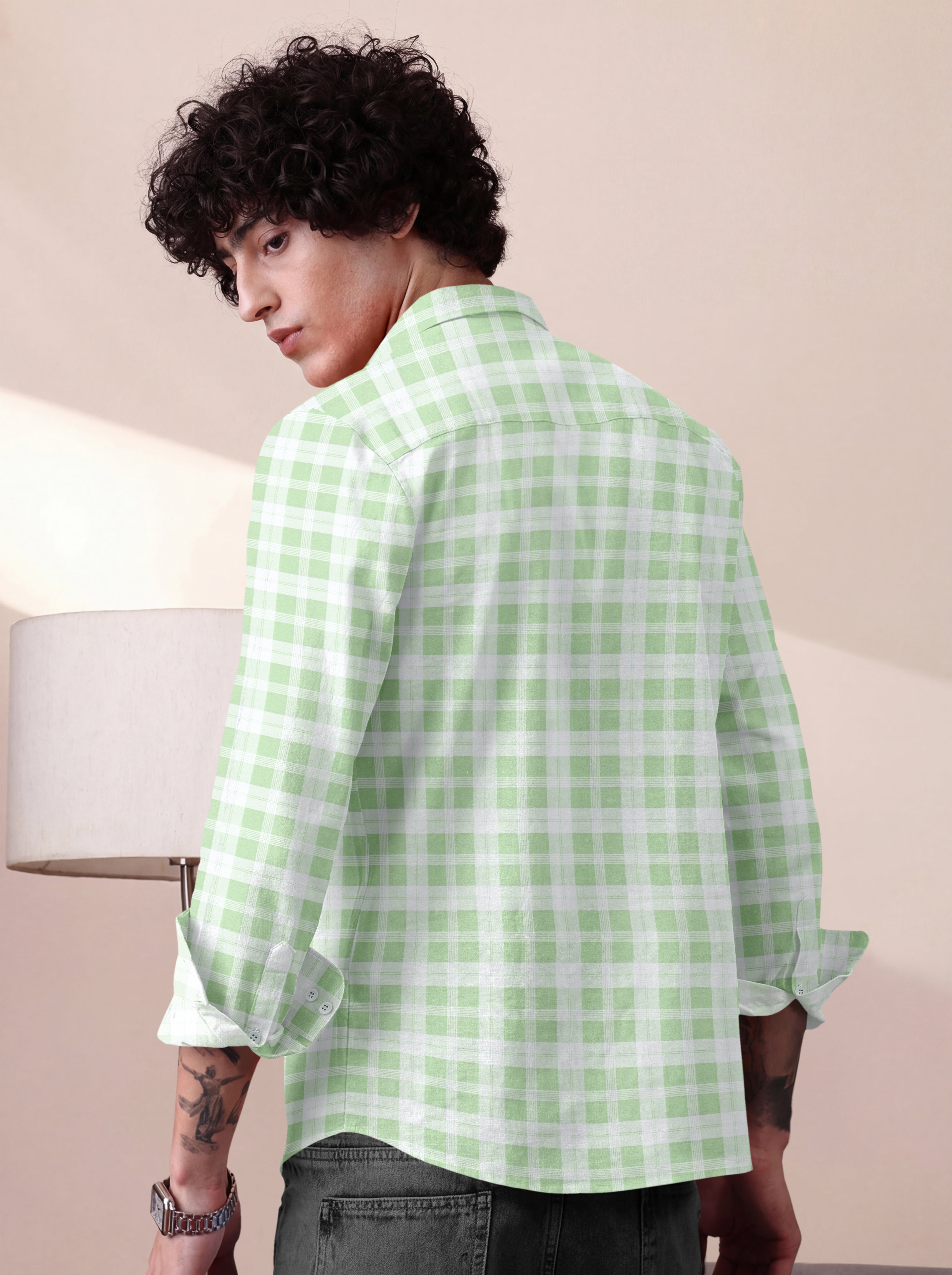 VDLooks Men Gingham Checked Regular Fit Casual Shirt