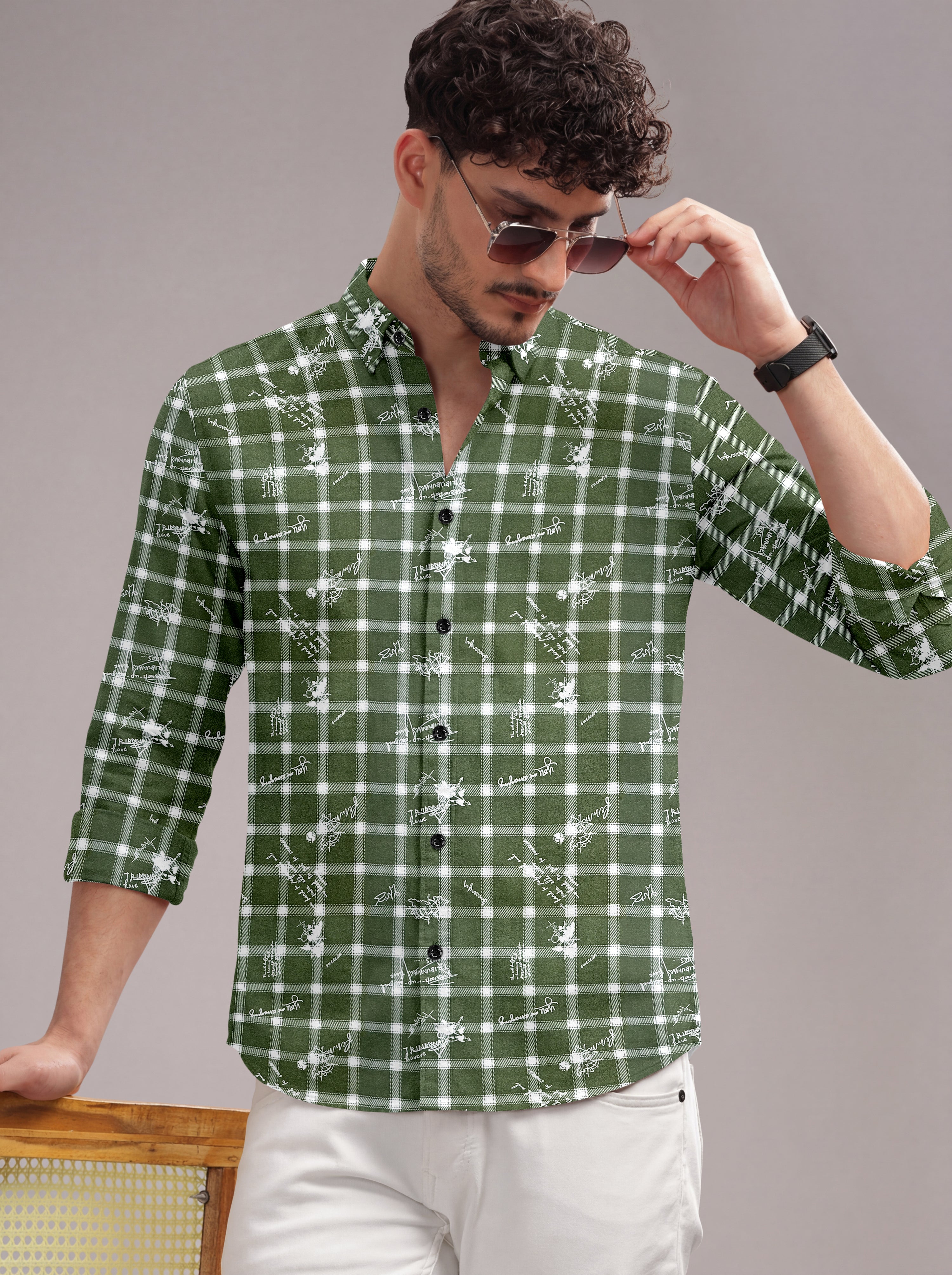 VDLooks Men’s Regular Fit Premium Cotton Shirt – Modern Printed Design for Smart Everyday Style