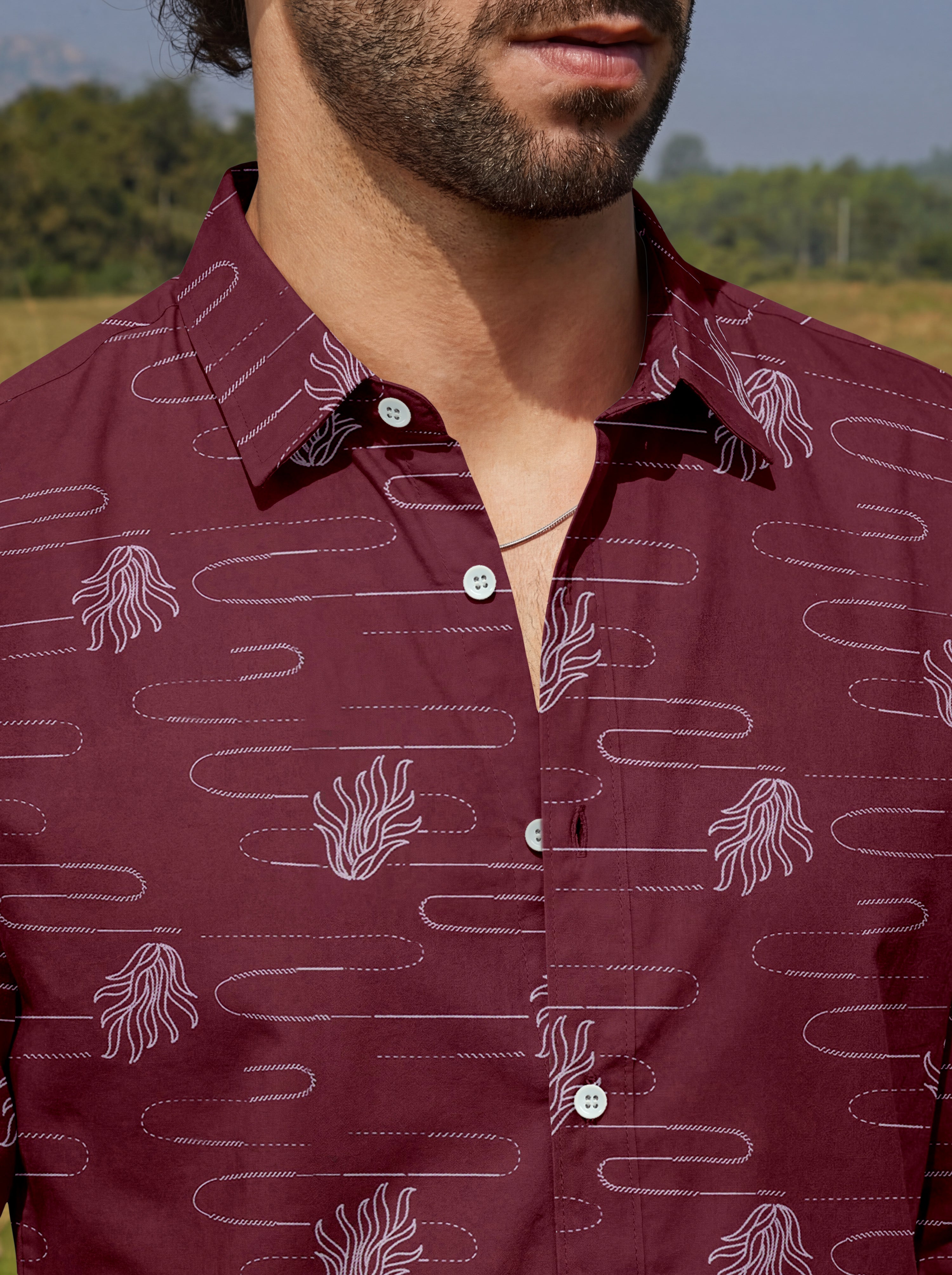 VDLooks Men’s Regular Fit Premium Cotton Shirt – Contemporary Printed Look for Everyday Styling