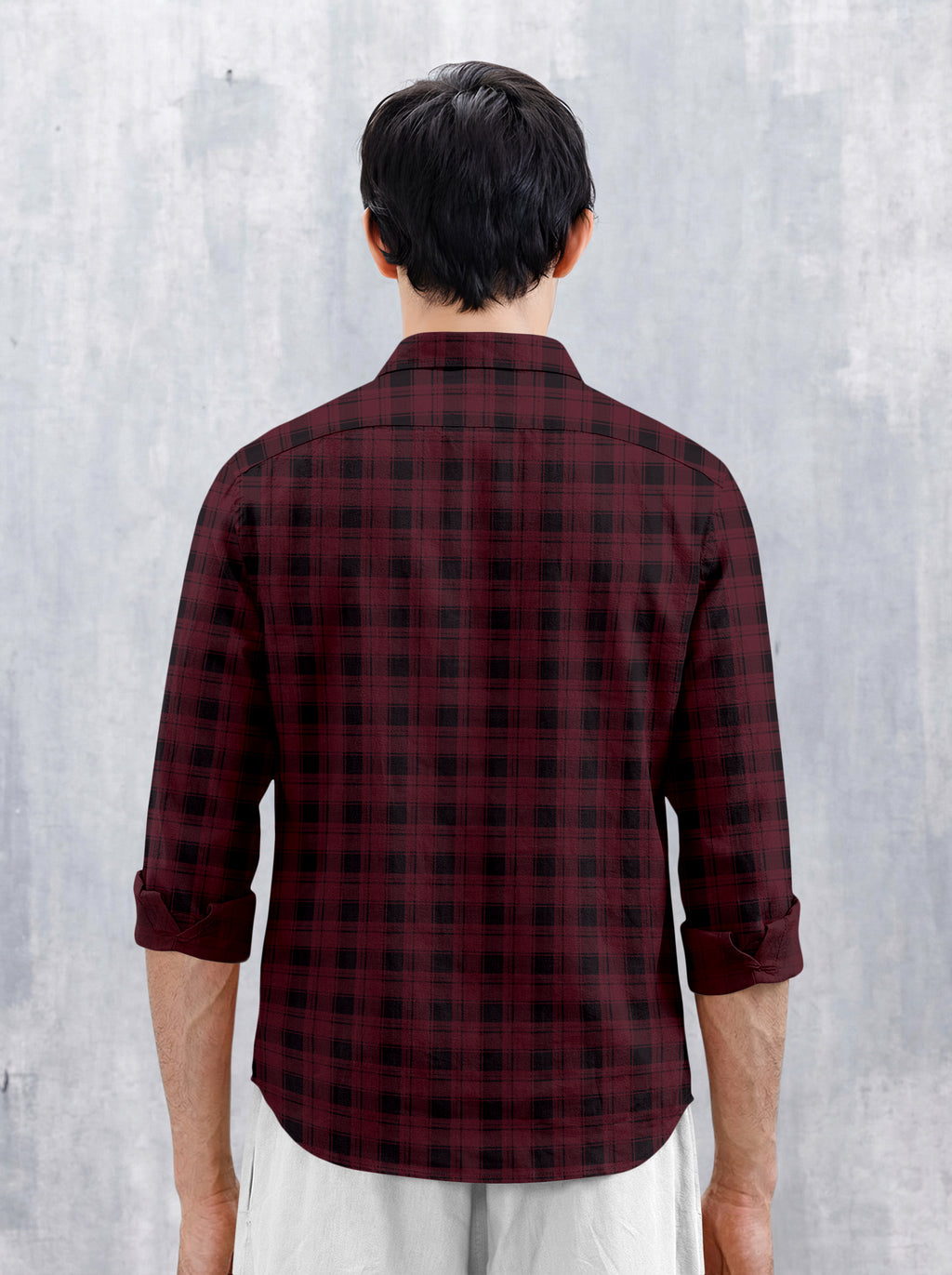 VDLooks Men’s Regular Fit Grey & Black Checked Casual Shirt | Cotton Blend Full Sleeve Shirt