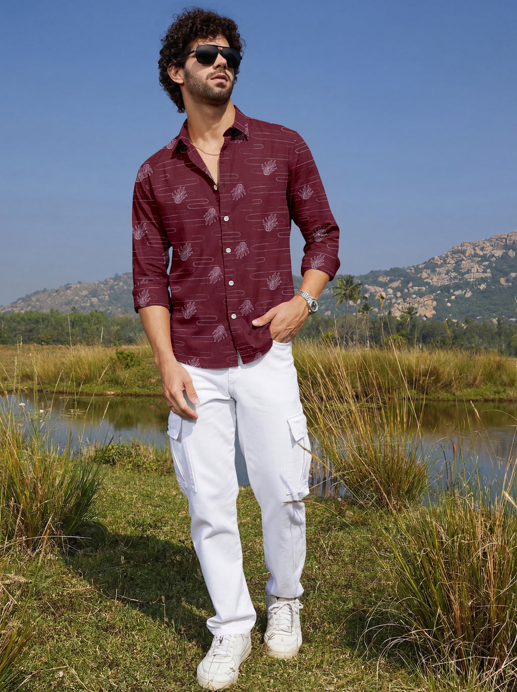 VDLooks Men’s Regular Fit Premium Cotton Shirt – Contemporary Printed Look for Everyday Styling