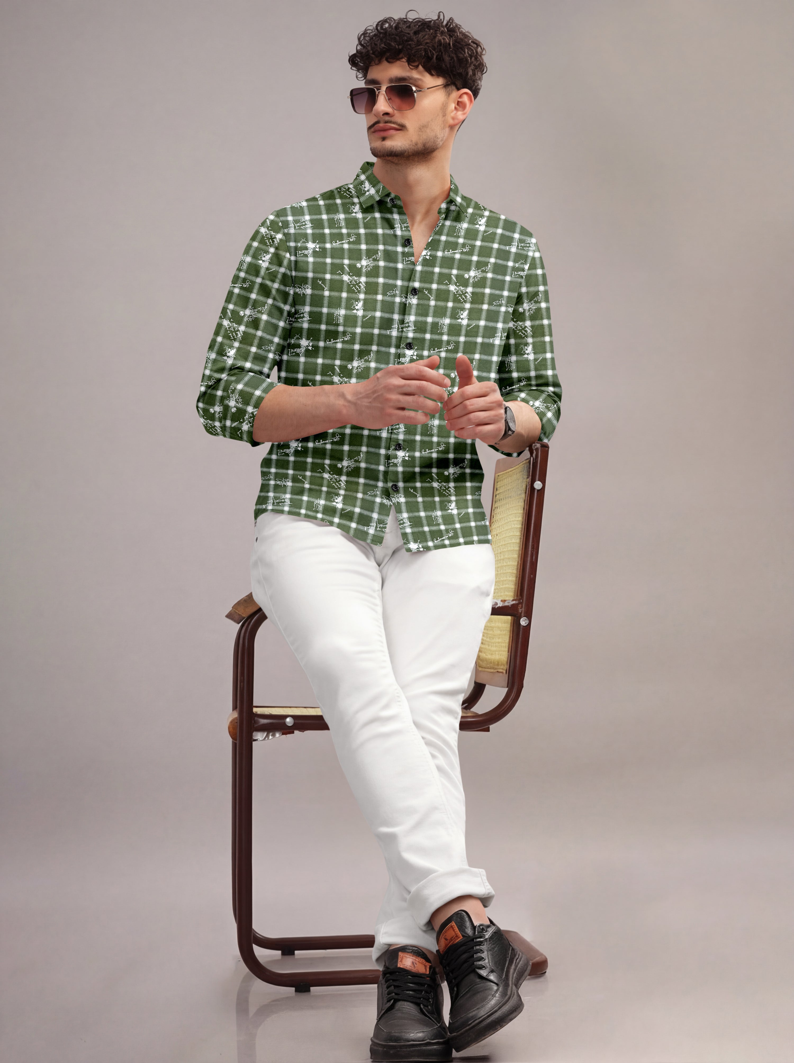 VDLooks Men’s Regular Fit Premium Cotton Shirt – Modern Printed Design for Smart Everyday Style