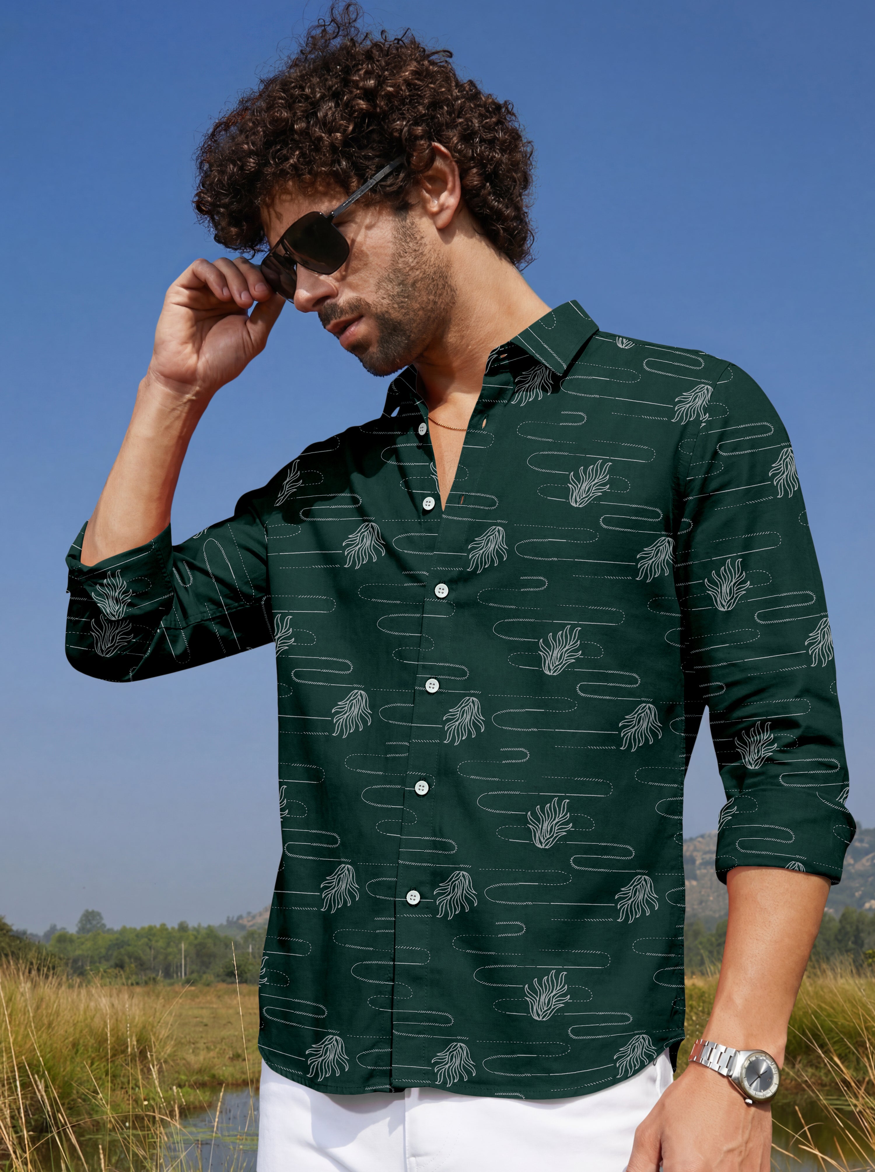 VDLooks Men’s Regular Fit Premium Cotton Shirt – Contemporary Printed Look for Everyday Styling
