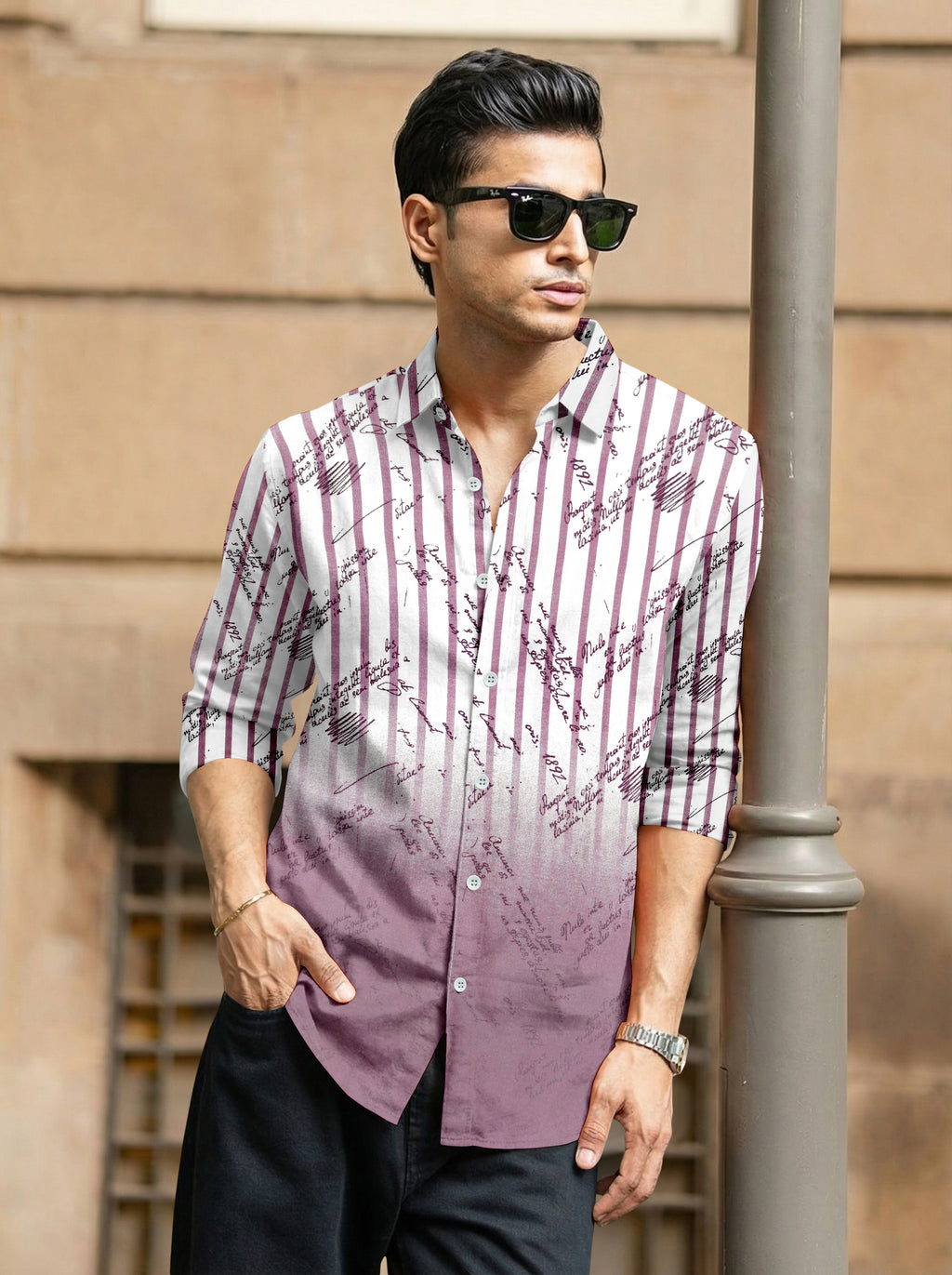 VDLooks Men’s Regular Fit Premium Cotton Shirt – Modern Printed Style for Everyday Wear