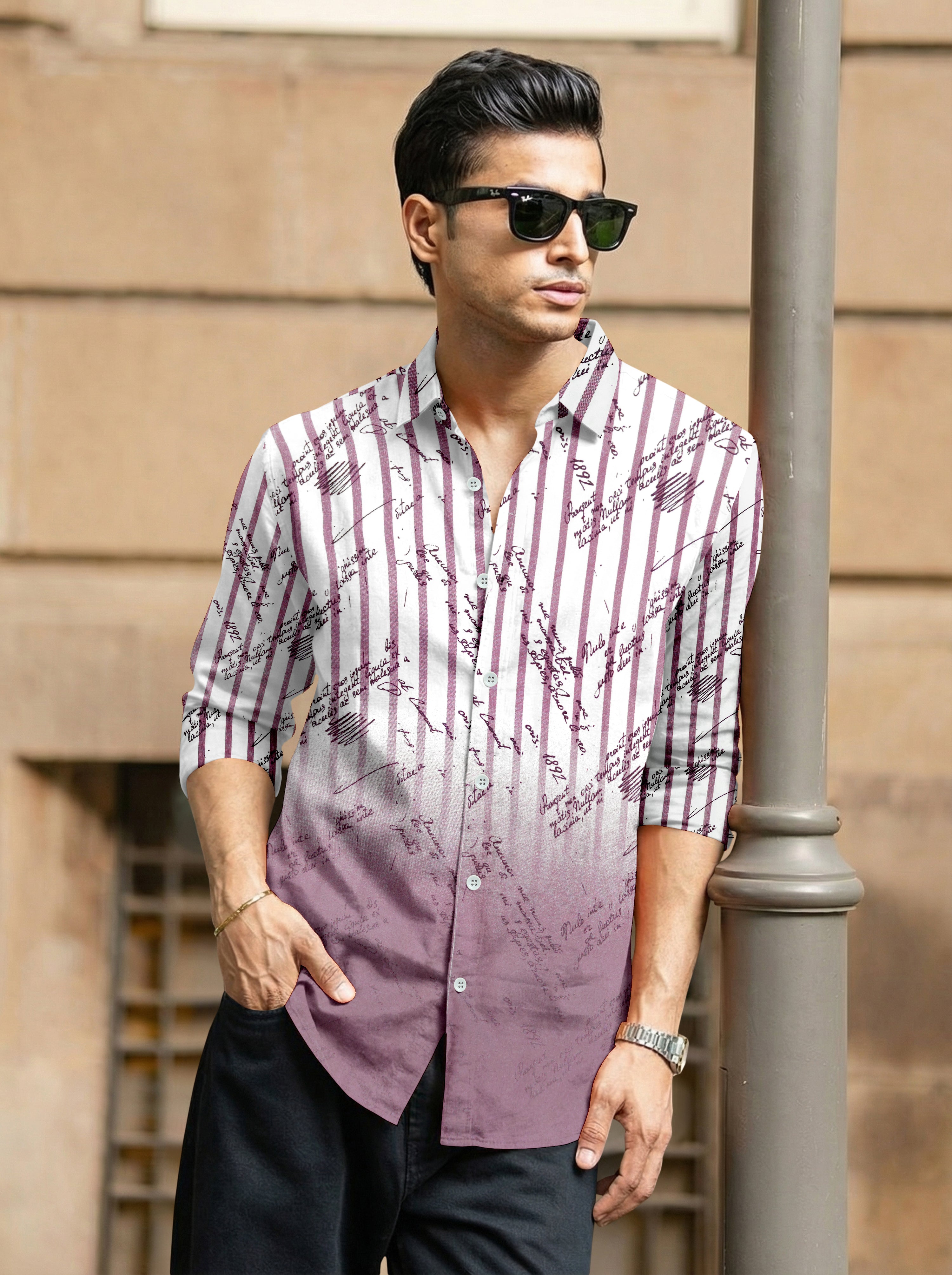 VDLooks Men’s Regular Fit Premium Cotton Shirt – Modern Printed Style for Everyday Wear