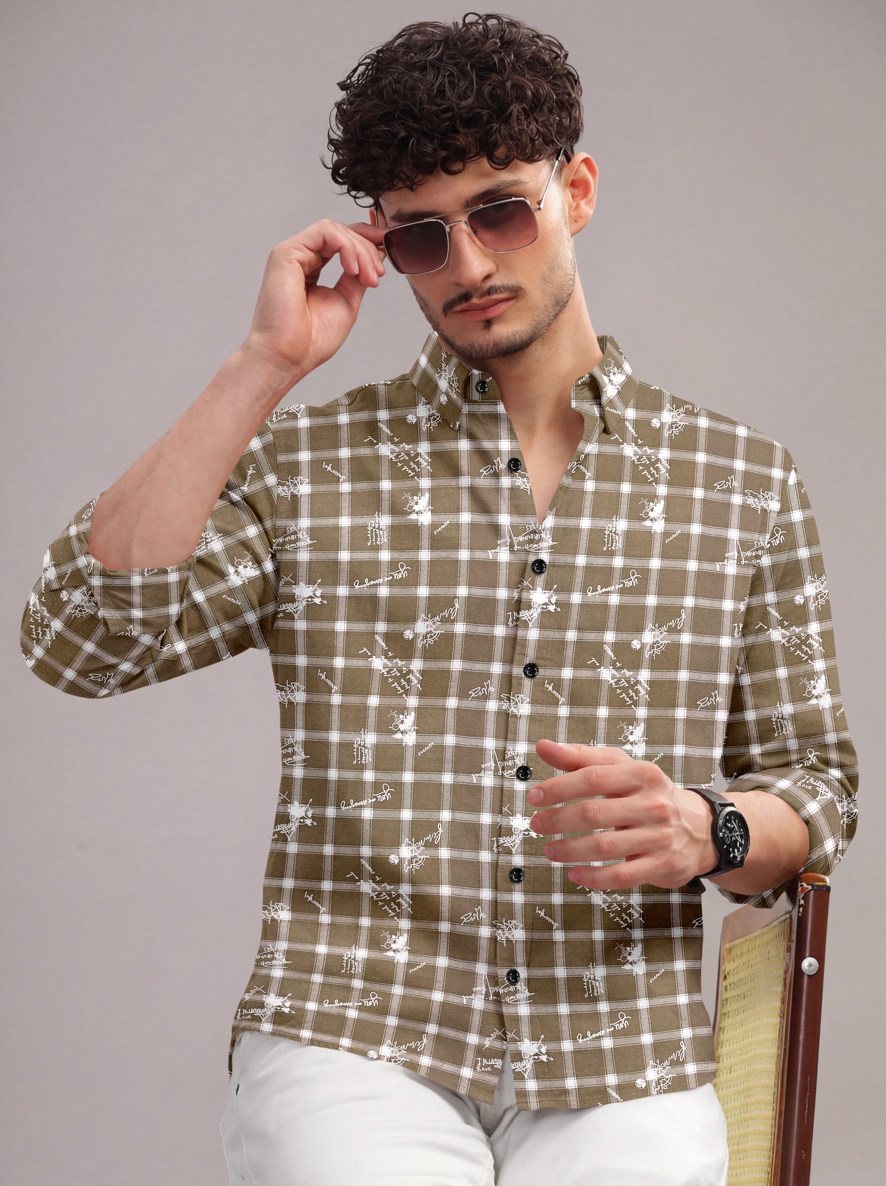 VDLooks Men’s Regular Fit Premium Cotton Shirt – Modern Printed Design for Smart Everyday Style