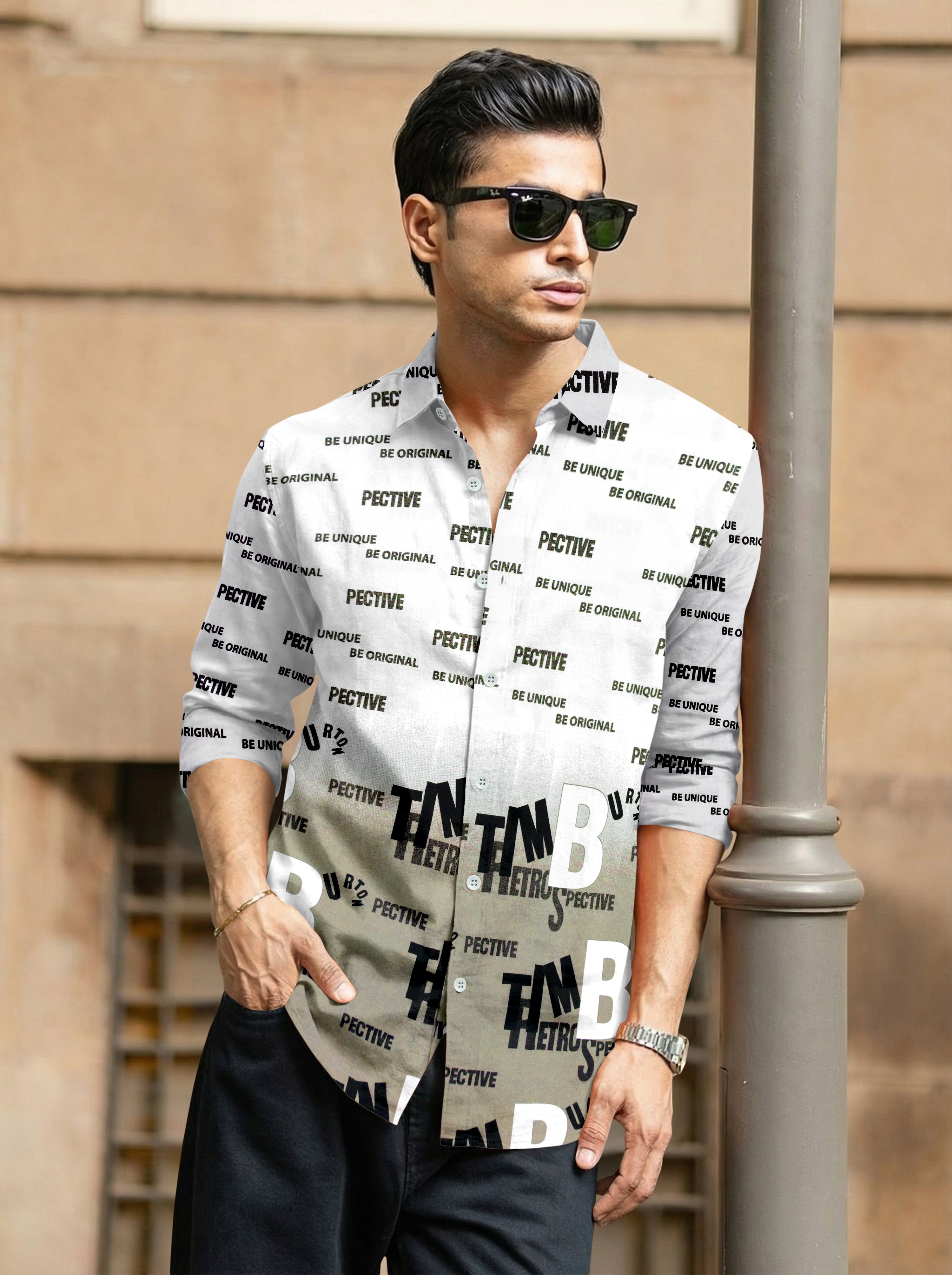 VDLooks Men’s Regular Fit Cotton Blend Full Sleeve Graphic Shirt