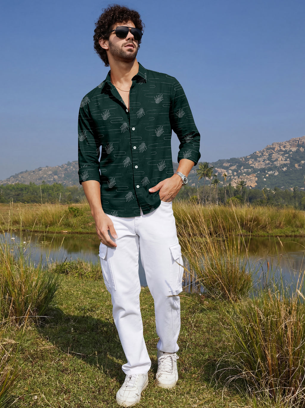 VDLooks Men’s Regular Fit Premium Cotton Shirt – Contemporary Printed Look for Everyday Styling