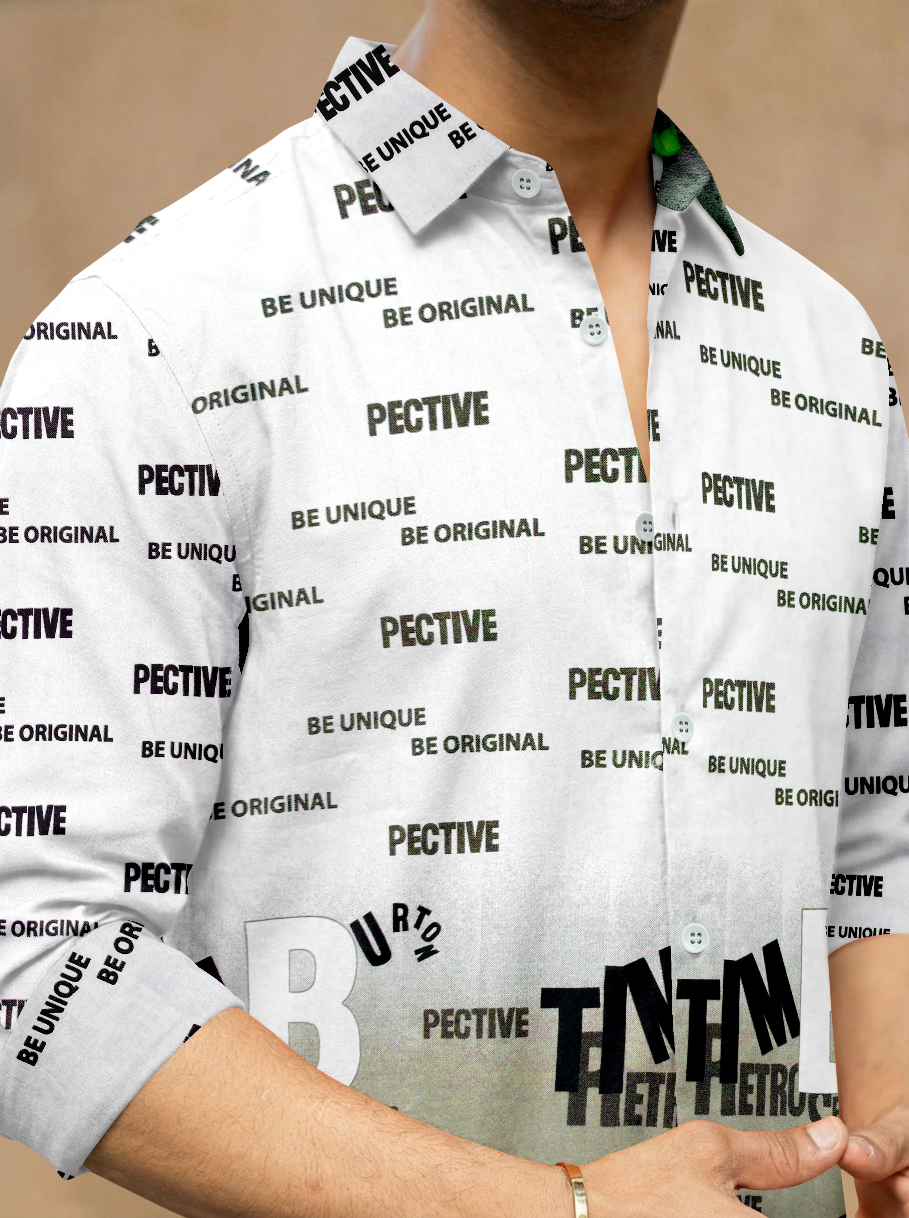 VDLooks Men’s Regular Fit Cotton Blend Full Sleeve Graphic Shirt