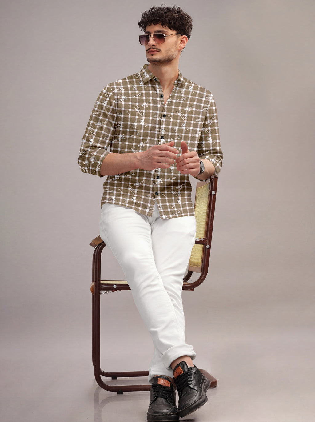 VDLooks Men’s Regular Fit Premium Cotton Shirt – Modern Printed Design for Smart Everyday Style