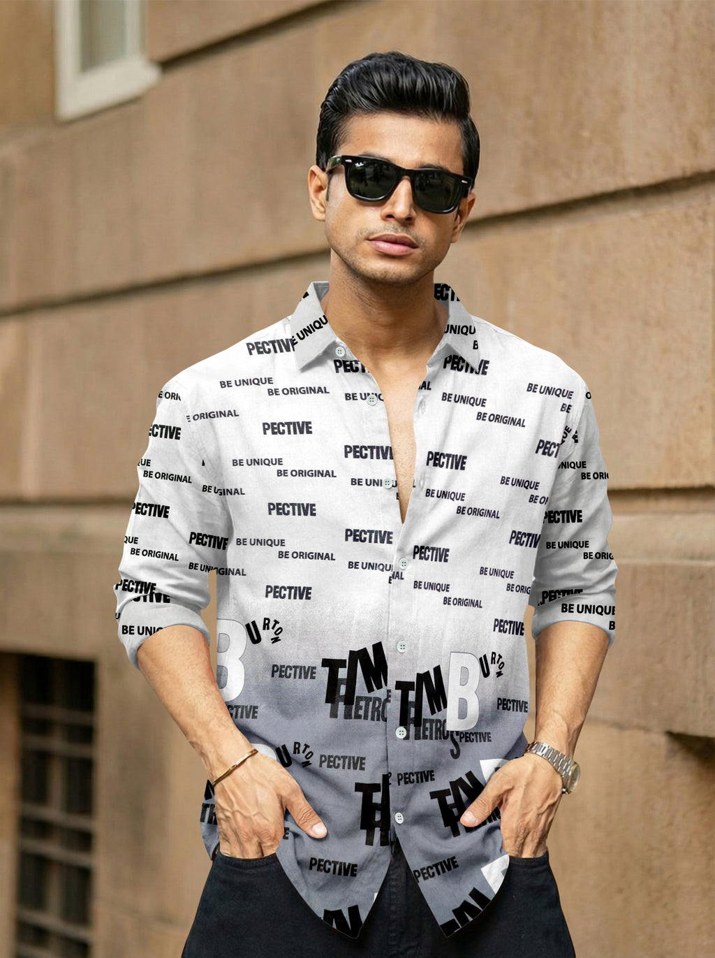 VDLooks Men’s Regular Fit Cotton Blend Full Sleeve Graphic Shirt