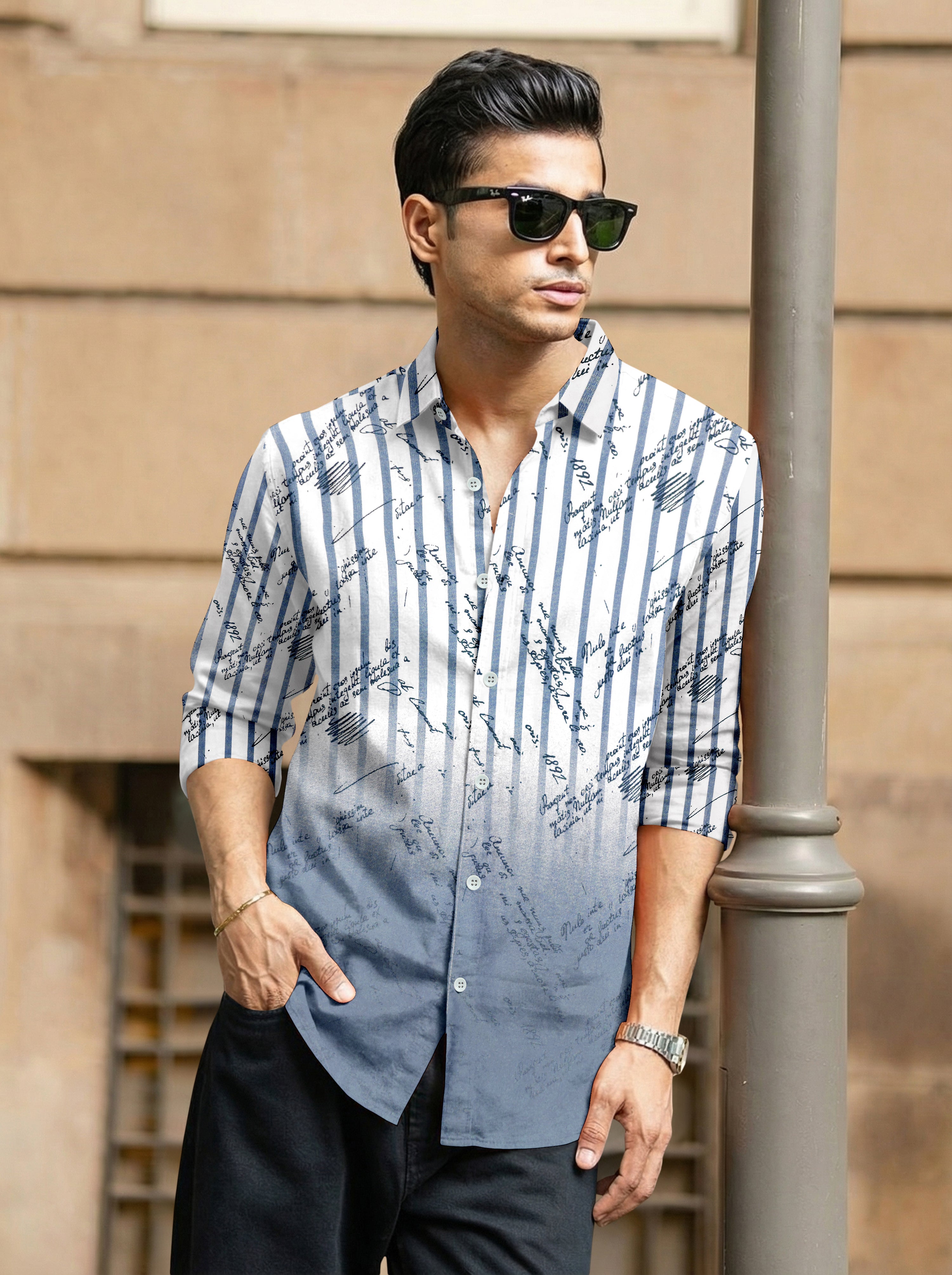 VDLooks Men’s Regular Fit Premium Cotton Shirt – Modern Printed Style for Everyday Wear