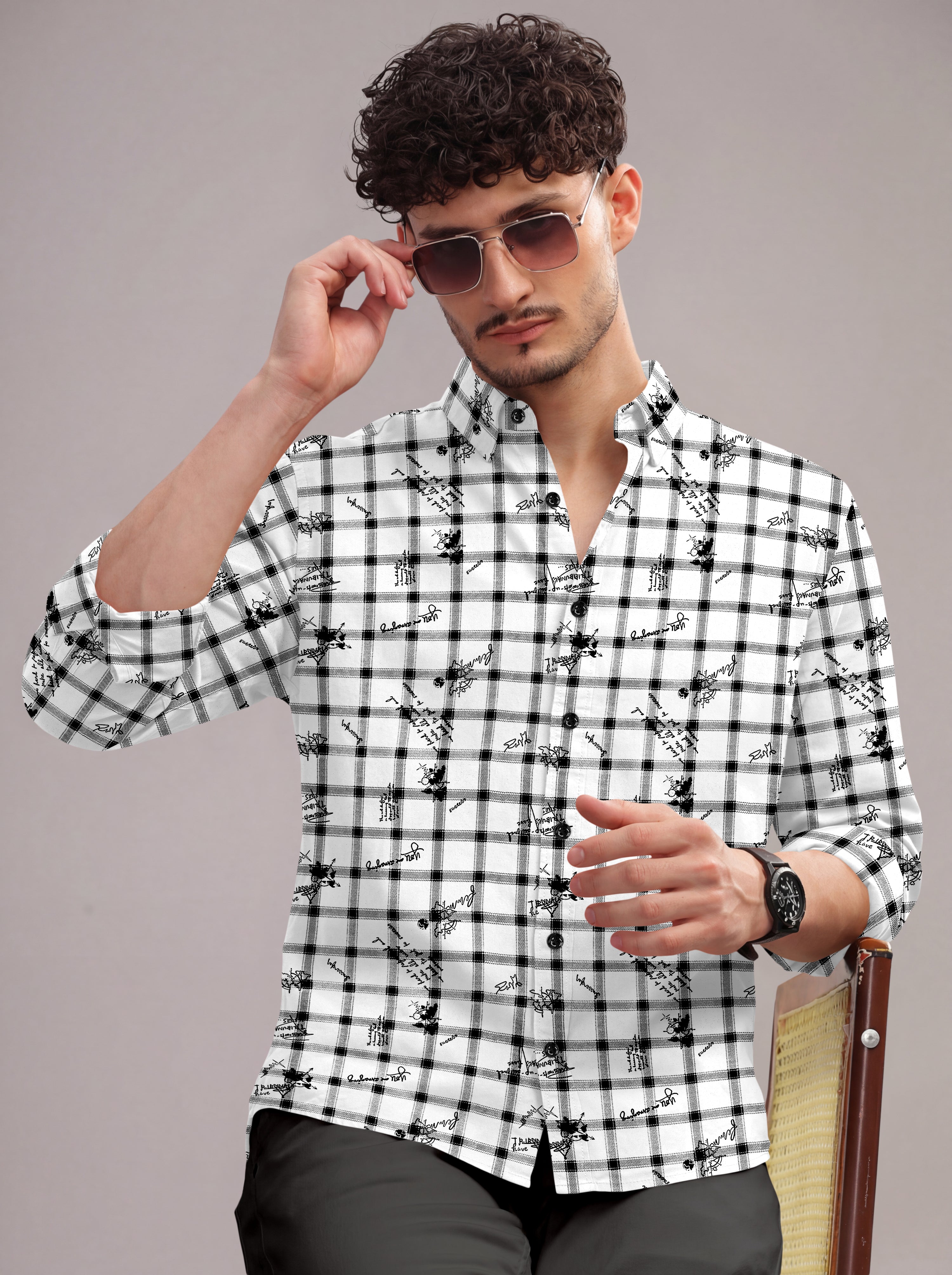 VDLooks Men’s Regular Fit Premium Cotton Shirt – Modern Printed Design for Smart Everyday Style