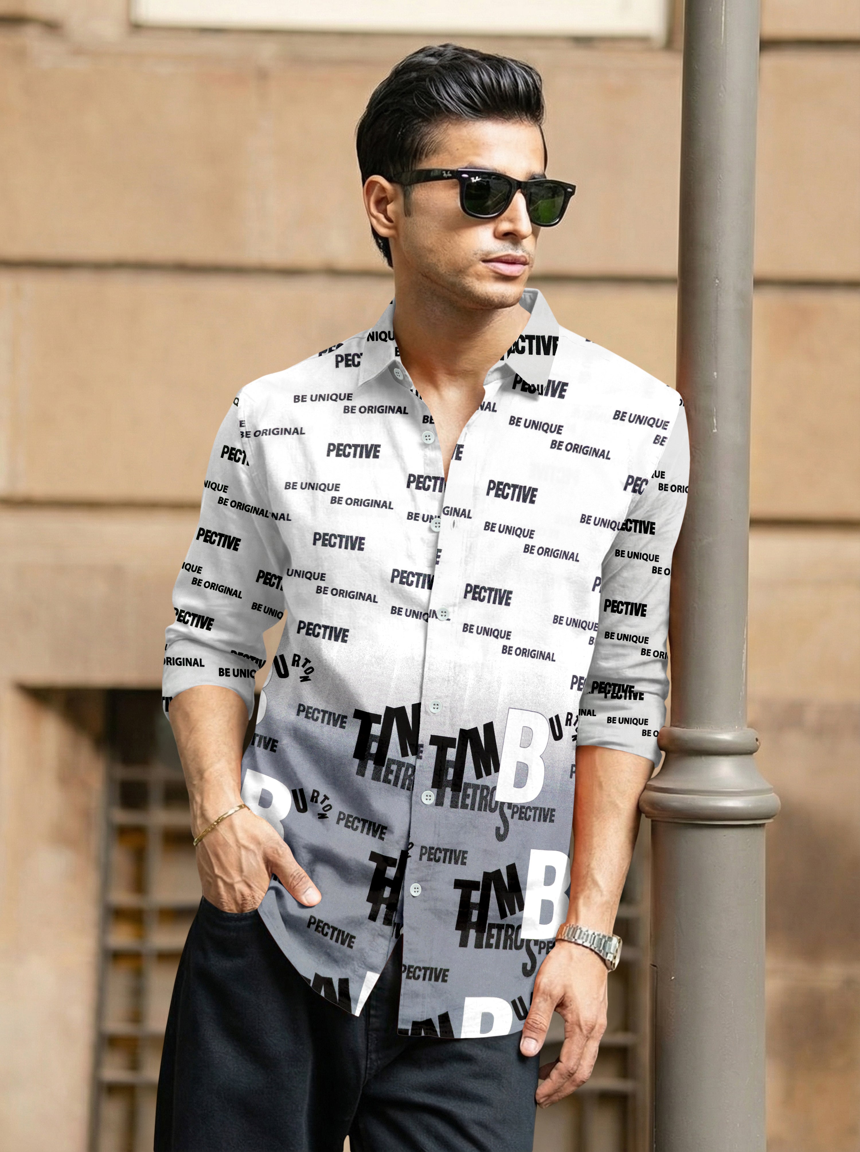 VDLooks Men’s Regular Fit Cotton Blend Full Sleeve Graphic Shirt