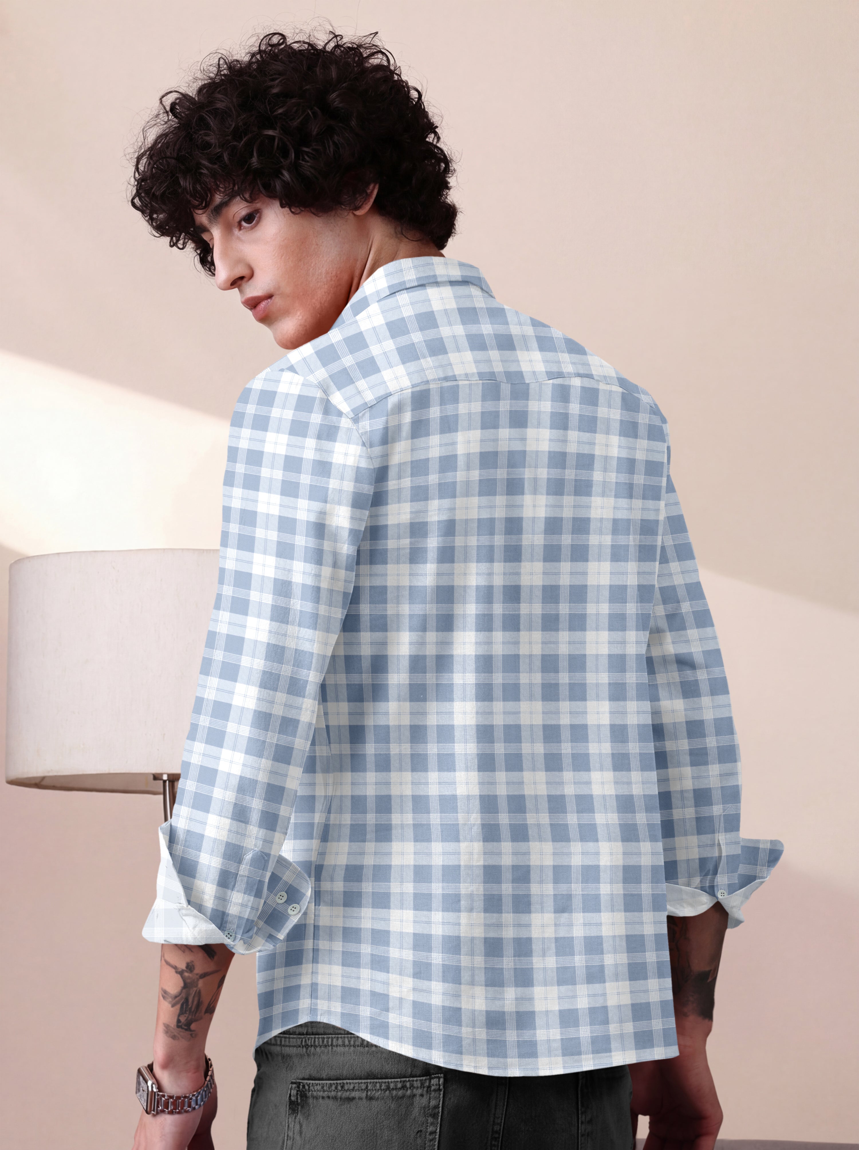 VDLooks Men Gingham Checked Regular Fit Casual Shirt