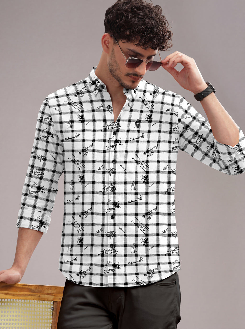 VDLooks Men’s Regular Fit Premium Cotton Shirt – Modern Printed Design for Smart Everyday Style