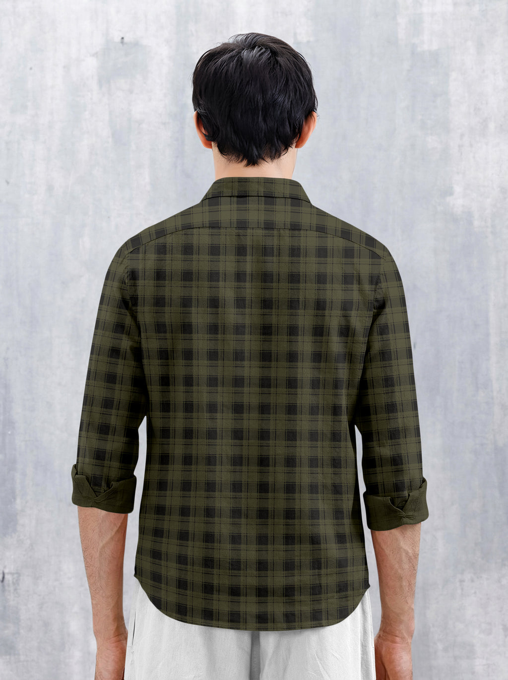 VDLooks Men’s Regular Fit Grey & Black Checked Casual Shirt | Cotton Blend Full Sleeve Shirt