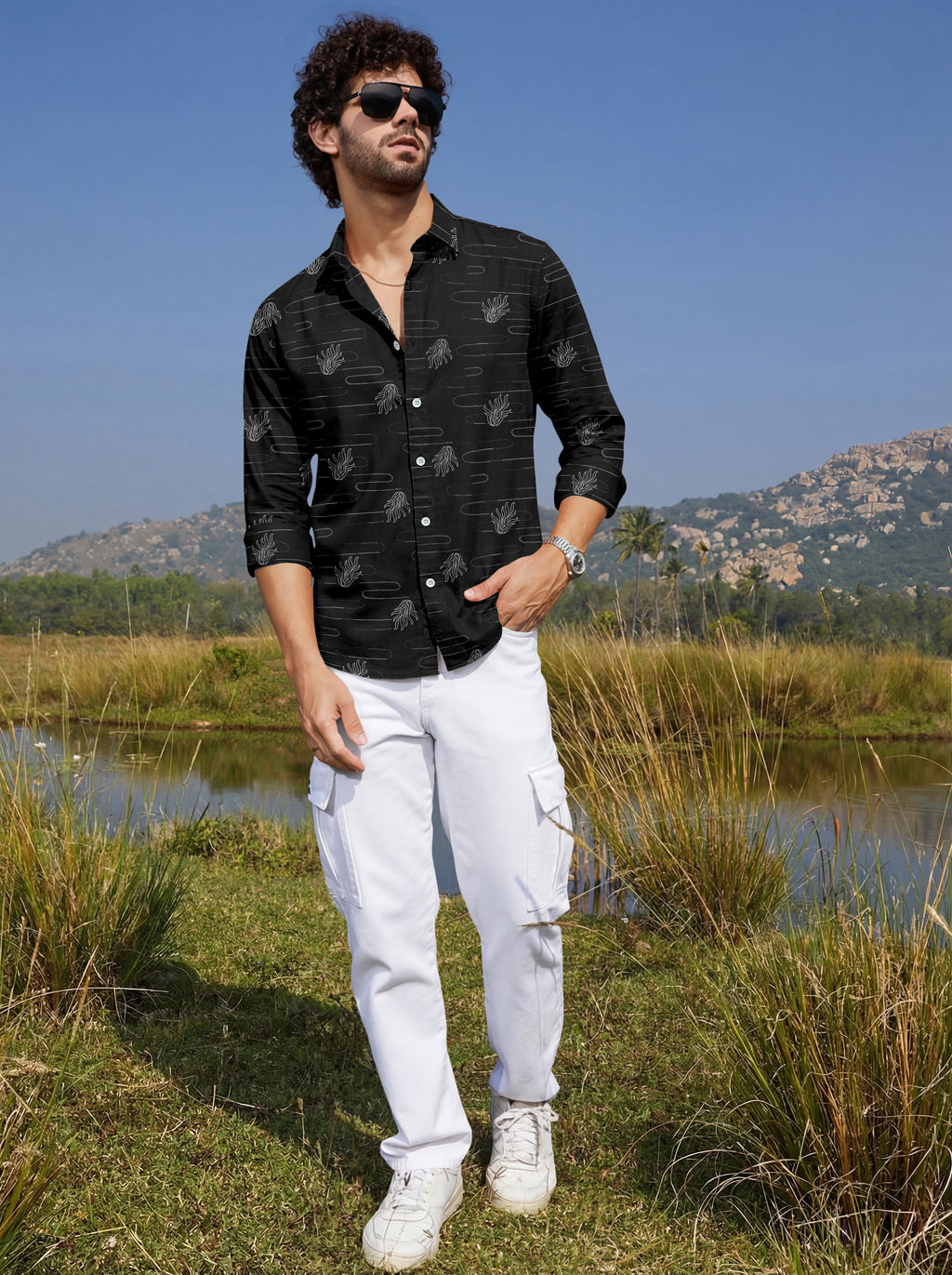 VDLooks Men’s Regular Fit Premium Cotton Shirt – Contemporary Printed Look for Everyday Styling