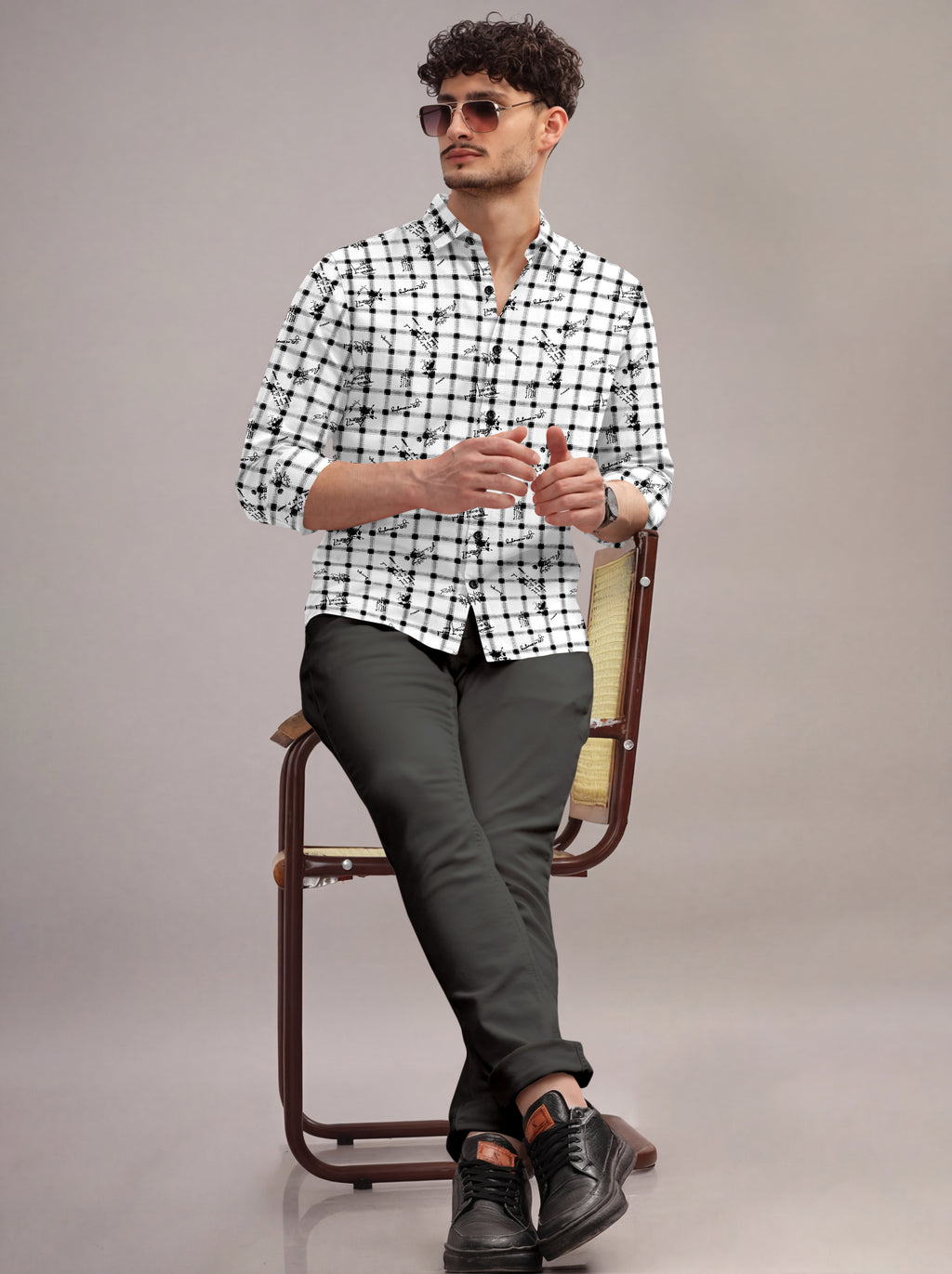 VDLooks Men’s Regular Fit Premium Cotton Shirt – Modern Printed Design for Smart Everyday Style