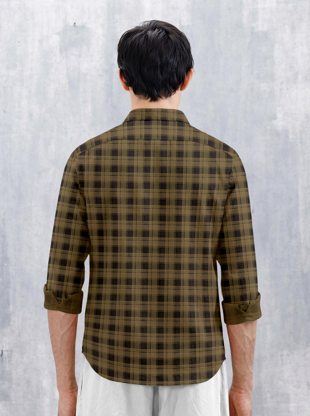 VDLooks Men’s Regular Fit Grey & Black Checked Casual Shirt | Cotton Blend Full Sleeve Shirt