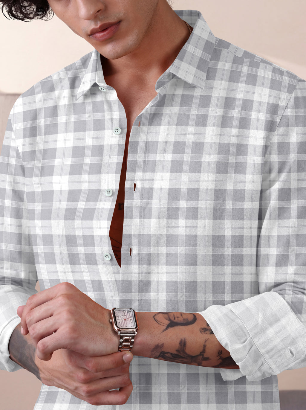 VDLooks Men Gingham Checked Regular Fit Casual Shirt