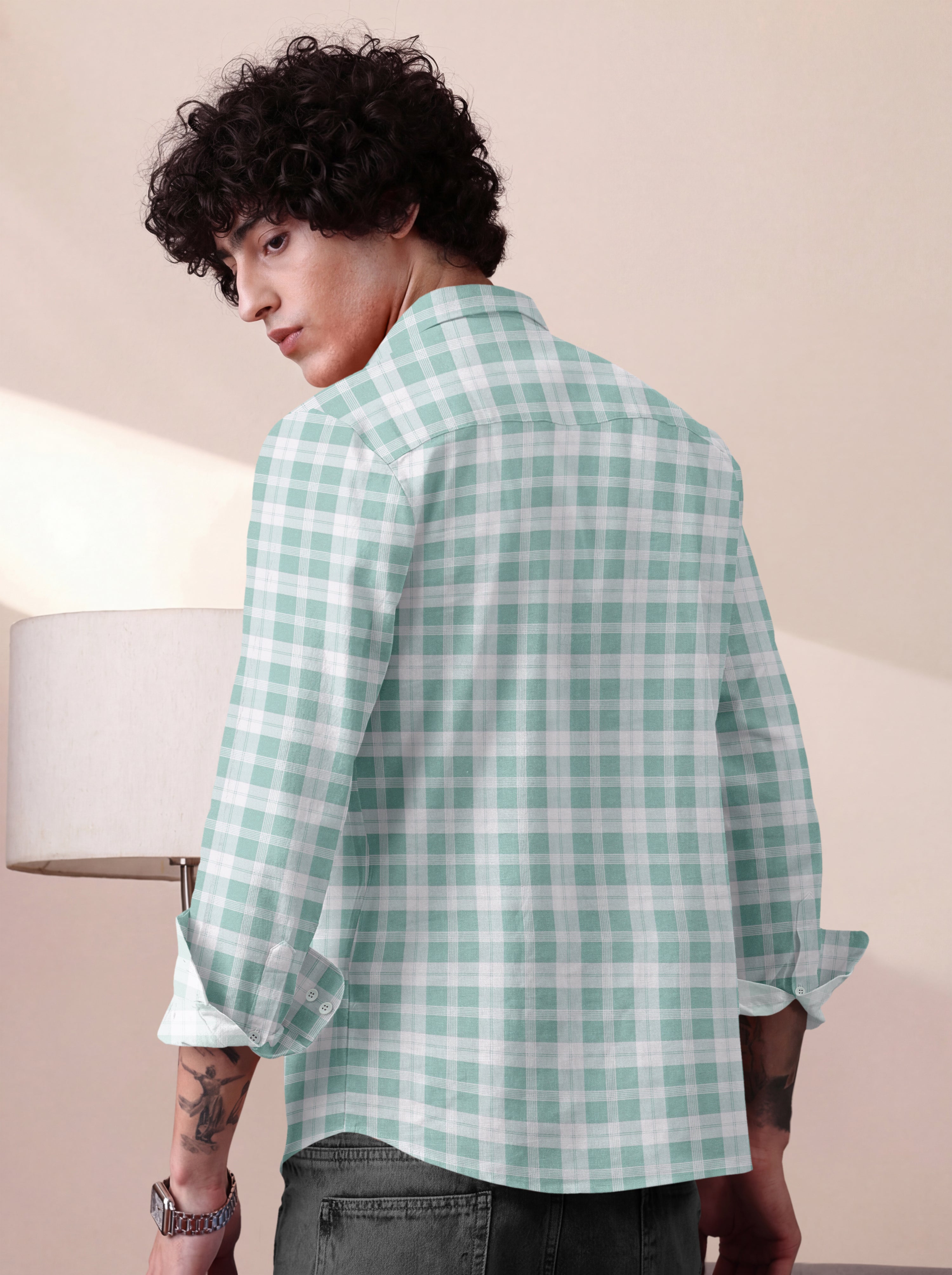 VDLooks Men Gingham Checked Regular Fit Casual Shirt