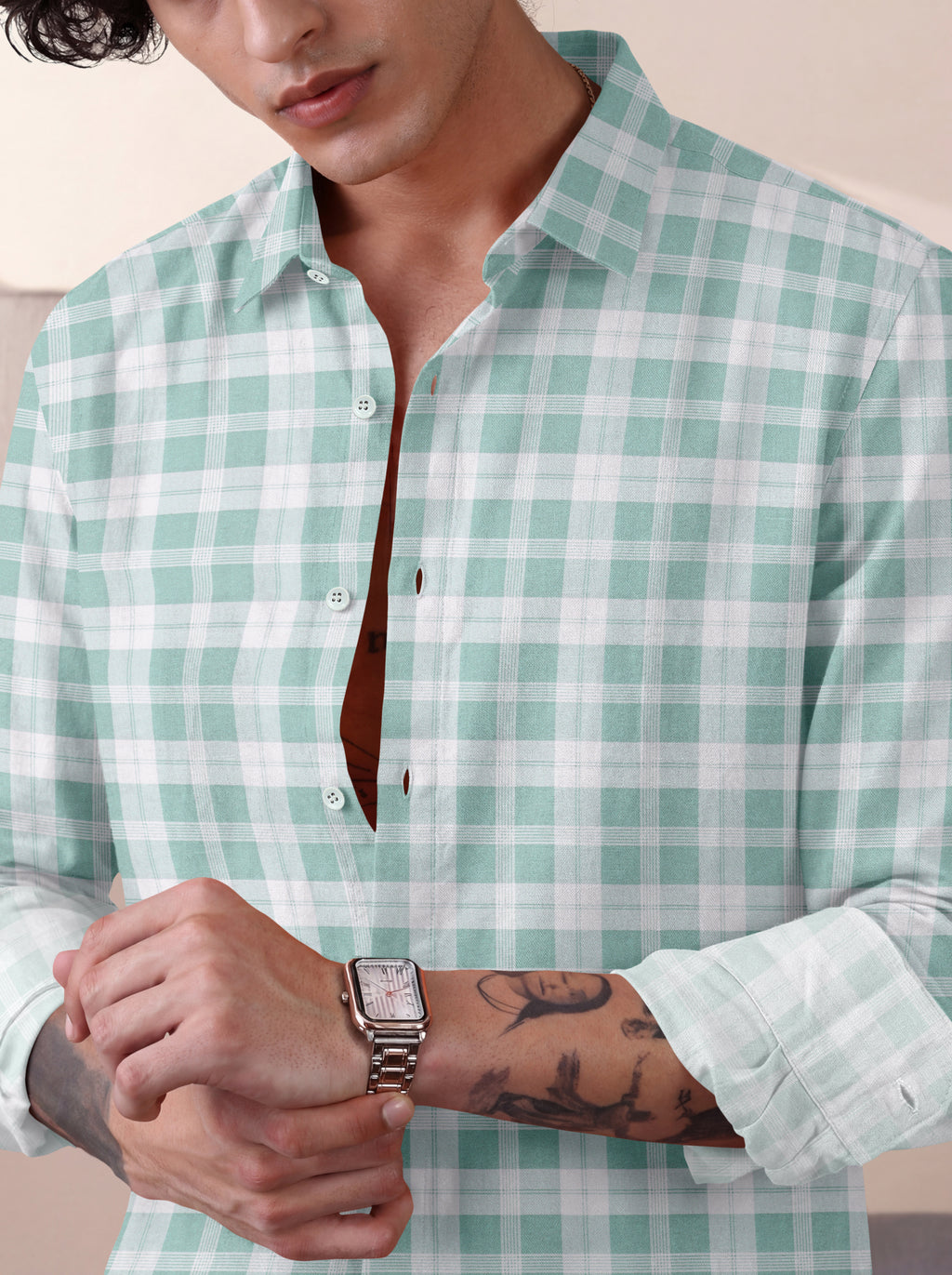 VDLooks Men Gingham Checked Regular Fit Casual Shirt