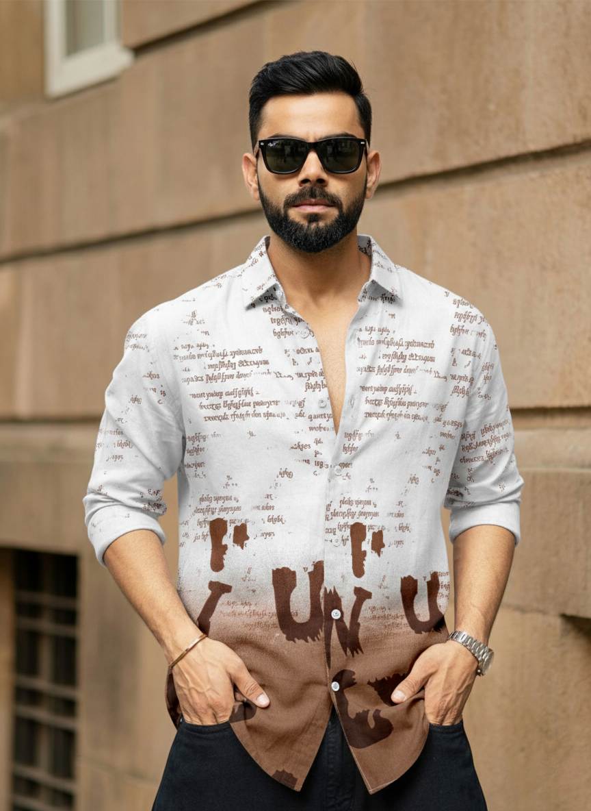 VDLooks Men’s Regular Fit Cotton Blend Full Sleeve Designer Shirt