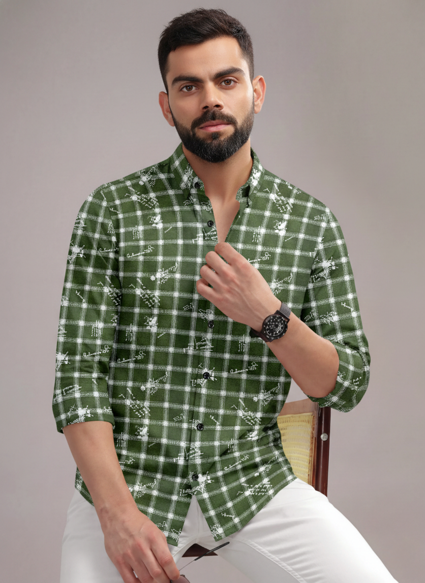 VDLooks Men’s Regular Fit Premium Cotton Shirt – Modern Printed Design for Smart Everyday Style